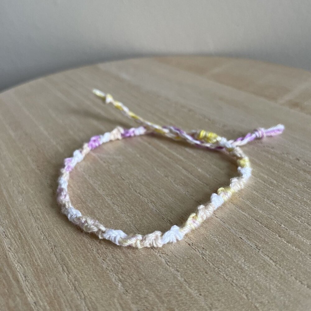 Lucinda Bracelet, anklet, trendy, comfortable, tie, embroidery thread, woven, gi